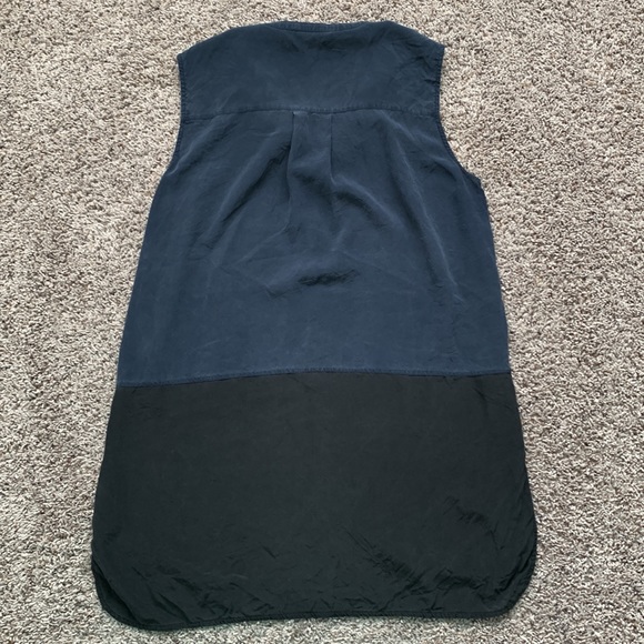 Vince Silk Colour Block Button Up Sleeveless Blouse - Picture 7 of 11